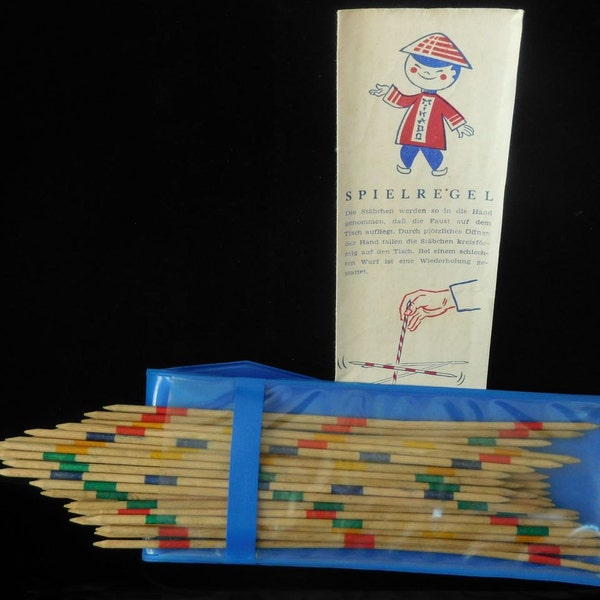 Table Game, collectible, vintage Mikado Pick-up Sticks, VERO advertising Game, complete with instruction