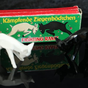 Table Game, collectible, RARE mini Game, magnet toys, MAGNETO Fighting Rams No. 3174, complete in original box, 1950s
