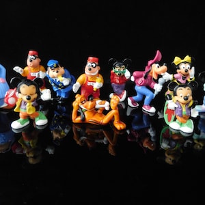Giocattoli vintage, da collezione, Pippo, Plutone, Minnie, Topolino e i suoi grandi amici 1989 (con carta), Serie completa, Figurine a sorpresa KINDER