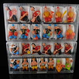 Juguetes Vintage, Popeye y Amigos, Olive Oyl, Brutus, Wimpy, Serie Completa, 25 Figuras Sorpresa KINDER Vintage / Colección roja MUY RARA imagen 8