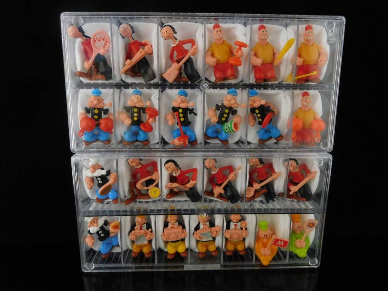 Juguetes Vintage, Popeye y Amigos, Olive Oyl, Brutus, Wimpy, Serie Completa, 25 Figuras Sorpresa KINDER Vintage / Colección roja MUY RARA imagen 8
