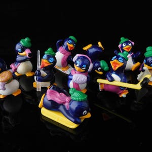 Figurines Kinder Surprise Pingouins - Années 90, Environ 4 Cm, Jouées Mais En Bon état
