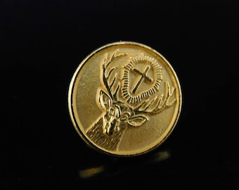 Vintage LOGO PIN, Promotion Badge, Miniature Toys, Jägermeister Pin, Pinback Button, Patch, Pins, Badge, Clip Art, hunters gift