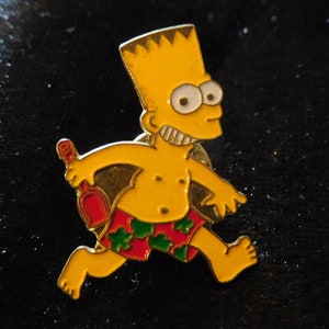 Vintage Bad Simpson pin, Enamel Pin, Simpsons Clip Art, Simpsons Comic
