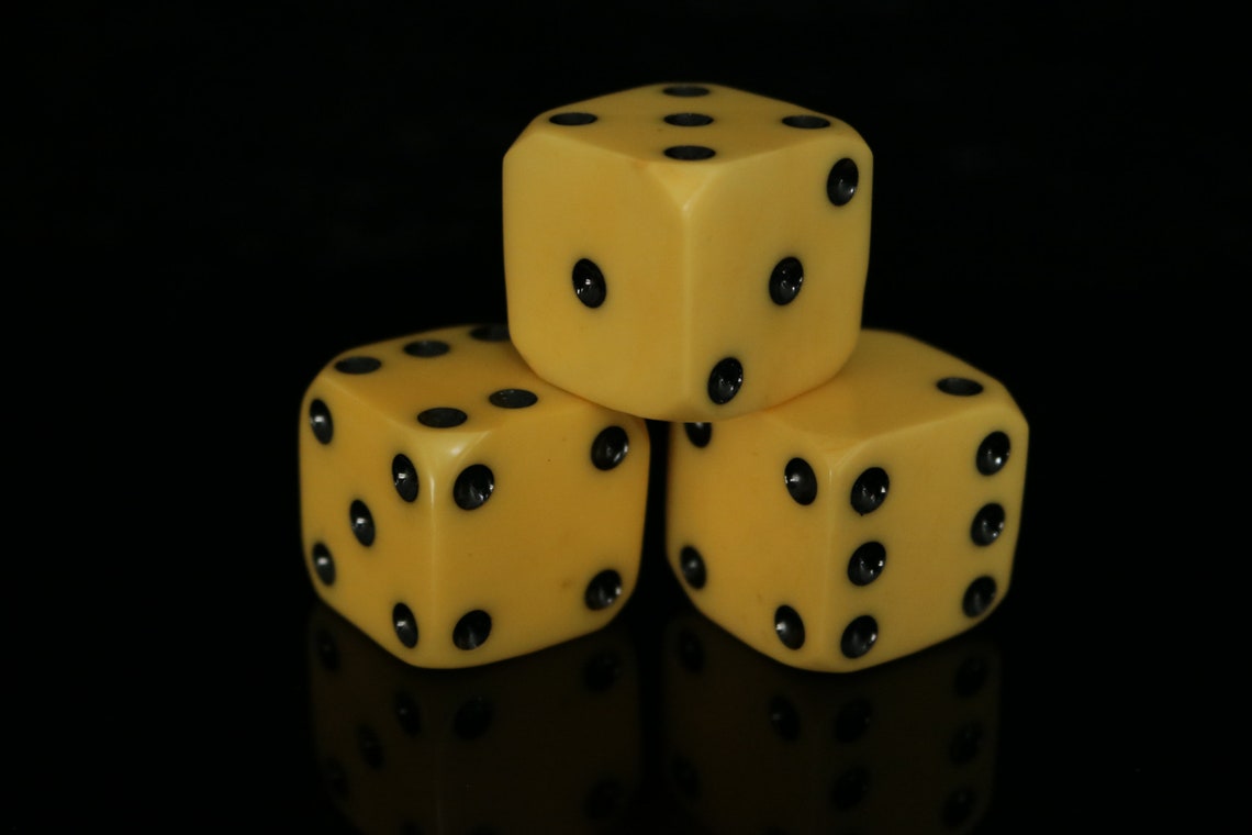 RARE Collectible BIG Dice Table Game Set of 3 Pcs Bakelit Etsy