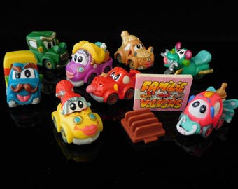 Vintage Toys, Collectible, FUN Car, Set of Miniature FUN Cars, model  railway Car, Complete Series Family full gas, Vintage KINDER Surprise