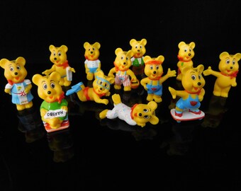 Vintage HARIBO Bear set, Miniature Toys, Promotion Figures, complete collection from 1995 // Haribo cake topper, bear cake topper, gold bear