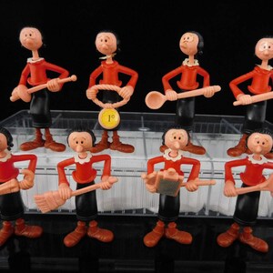 Juguetes Vintage, Popeye y Amigos, Olive Oyl, Brutus, Wimpy, Serie Completa, 25 Figuras Sorpresa KINDER Vintage / Colección roja MUY RARA imagen 7