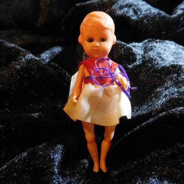 Vintage Toys, Collectible, RARE Miniature Plastic Doll, with moving eyes, Made in Germany 1930s - 1940s