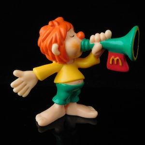 Vintage Mc Donald&#39;s Toys, Collectible Fast Food Toys, PUMUCKL with trumpet, Vintage McDonald&#39;s Figurine