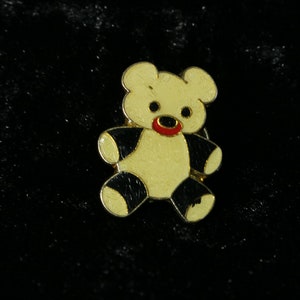 Vintage LOGO PIN, Miniature Toys, Teddy Pin, Teddy enamel pin, Pinback Button, Fan pin, Patche, Badge, Comic