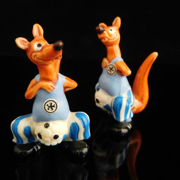 Vintage Toys, Collectible, Soccer kangaroo, Football, Australien mascot, Dribbel Boys 1990, Beutel Berti, Vintage KINDER Surprise Figurine