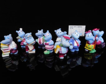 Vintage Toys, Collectible, stock, Dow Jones Index, Happy Hippo Office Company, Complete Series of 10 Figures, KINDER Surprise Figurines