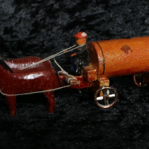 Rare antique wooden toy, wooden miniature toys, horse-drawn carriage, collectible dollhouse toys // Handmade in Germany Erzgebirge 1910-1930