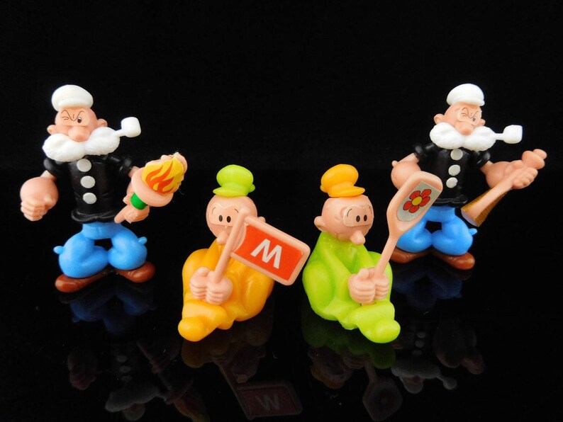 Juguetes Vintage, Popeye y Amigos, Olive Oyl, Brutus, Wimpy, Serie Completa, 25 Figuras Sorpresa KINDER Vintage / Colección roja MUY RARA imagen 6