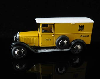 Vintage Toys, Collectible, Miniatur Car, Bub Mobile, Mercedes Benz L1000 Express Reichspost, 1:87 Old-timer, Mans gift