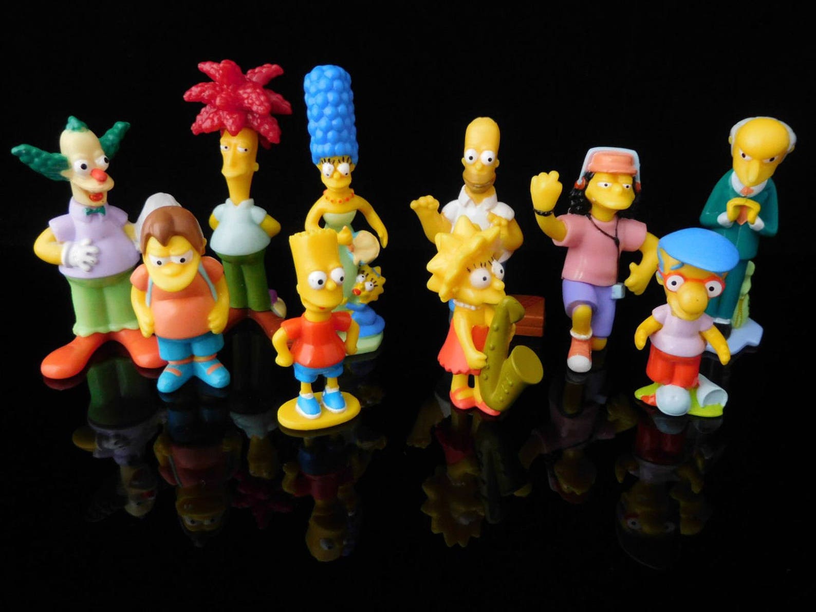 Vintage Toys, Collectible, the Simpsons, With Nelson, Krusty, Marge
