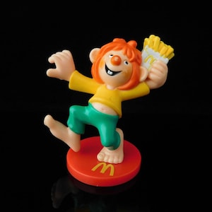 Vintage Mc Donald&#39;s Toys, Collectible Fast Food Toys, PUMUCKL with French fries, Vintage McDonald&#39;s Figurine