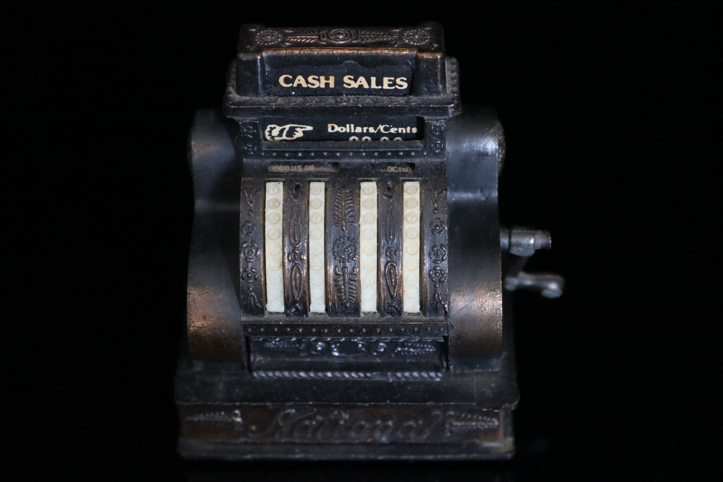 Vintage Bronze Sharpener in the Form of a Cash Register NATIONAL