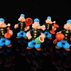 Juguetes Vintage, Popeye y Amigos, Olive Oyl, Brutus, Wimpy, Serie Completa, 25 Figuras Sorpresa KINDER Vintage / Colección roja MUY RARA imagen 3