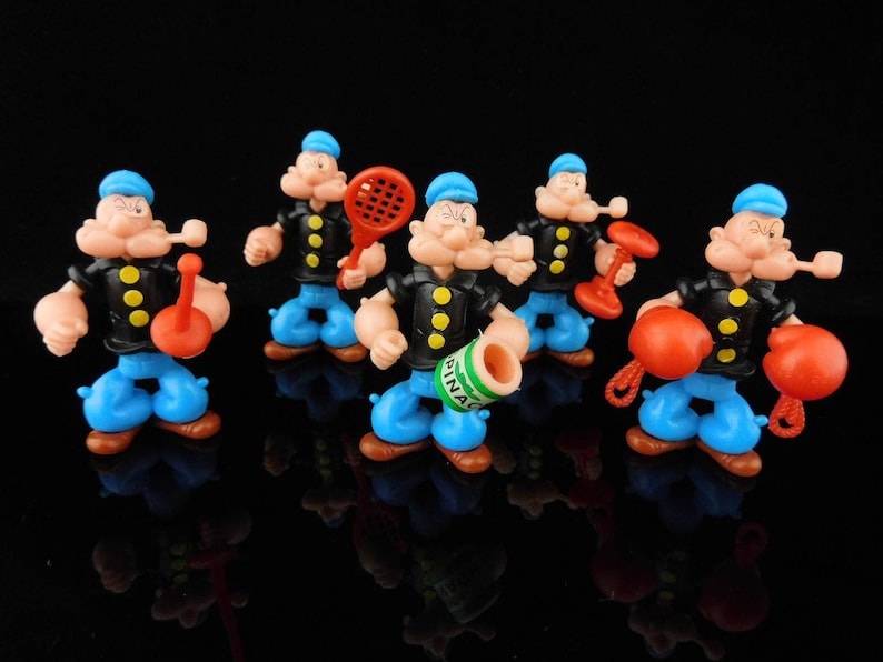 Juguetes Vintage, Popeye y Amigos, Olive Oyl, Brutus, Wimpy, Serie Completa, 25 Figuras Sorpresa KINDER Vintage / Colección roja MUY RARA imagen 3
