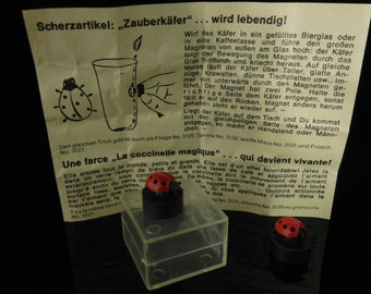 Table Game, collectible, RARE mini Game, magnet toys, joke article, MAGNETO magic insects, LADYBEETLE No. 3132, complete with manual, 1940s