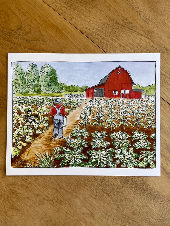 Farmer's Garden Print, 8 x 10 inches