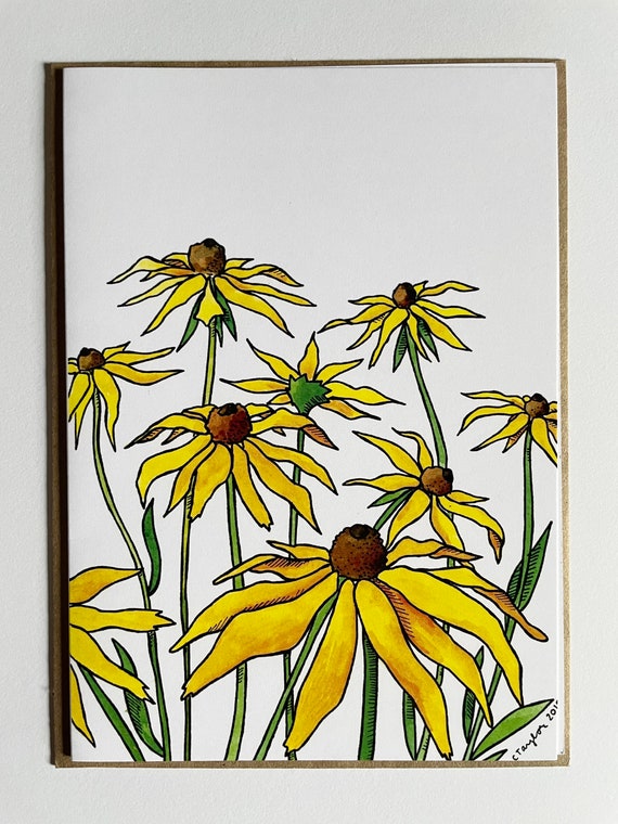 Black-Eyed Susan Greeting Card, 5 x 7 (A7), blank inside