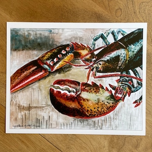 Maine Lobster Art Print, 8 x 10 inches