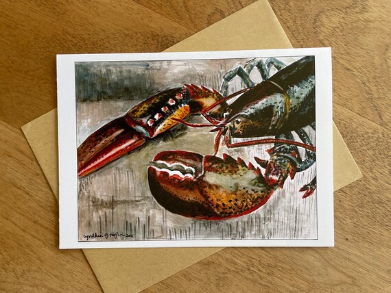 Maine Lobster Greeting Card, 5 x 7 (A7), blank inside