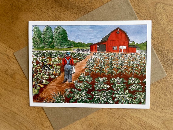 Garden Barn Greeting Card, 5 x 7 (A7), blank inside