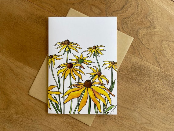 Black-Eyed Susan Greeting Card, 5 x 7 (A7), blank inside