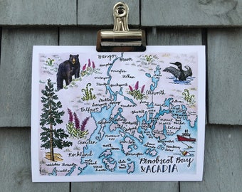 Penobscot Bay Map - Etsy