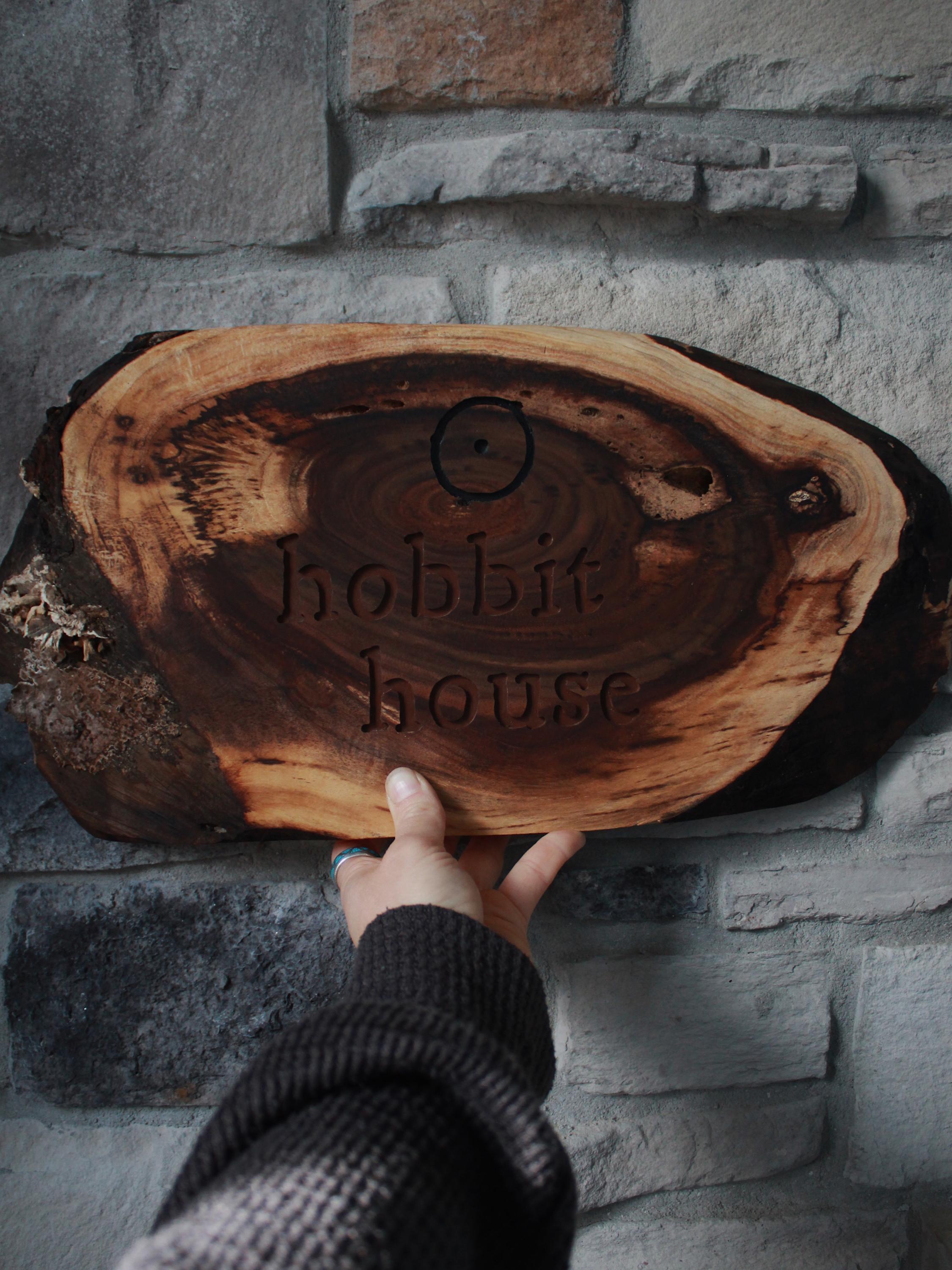 Hobbit House on Black Walnut — House Sign, Kitchen Sign, Porch Sign ...