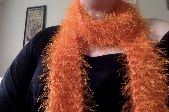 Orange Muppet Skinny Scarf Etsy