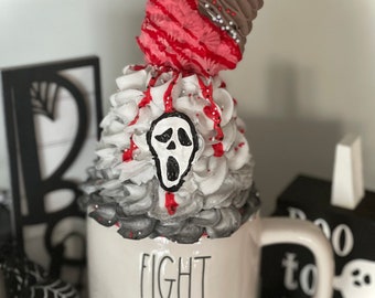 SCREAM mug topper/ tiered tray decor