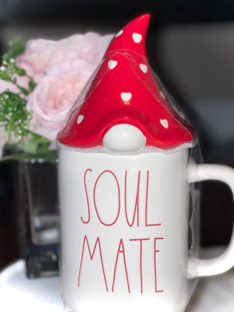 Rae Dunn SOUL MATE mug and topper image 1