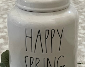 Rae Dunn HAPPY SPRING JAR