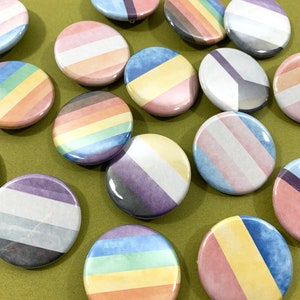 LGBT+ Pride Pin Back Buttons | Watercolor Badges