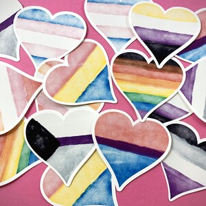 LGBT+ Pride Heart Sticker | Watercolor Stickers