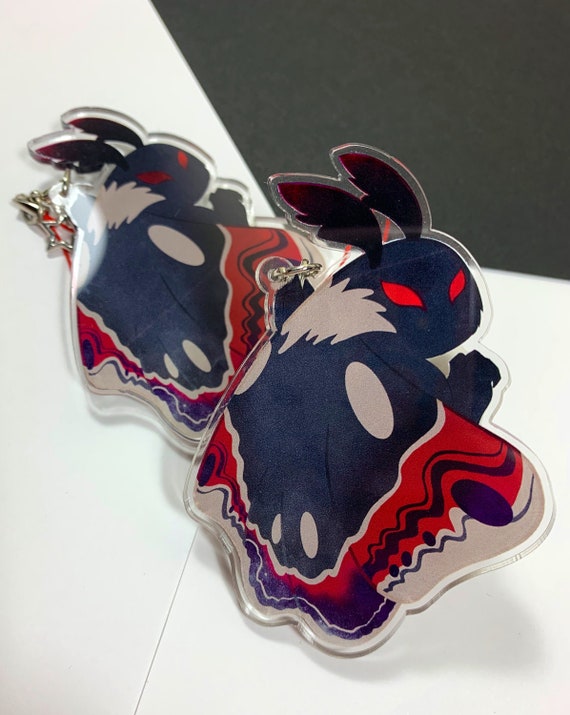 3 inch Mothman Clear Acrylic Charm