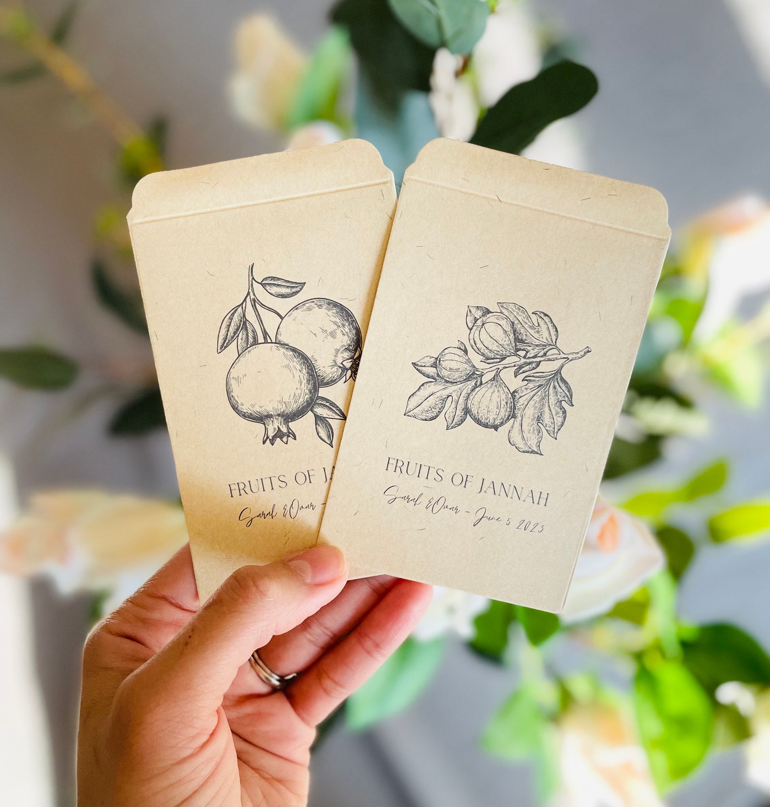 Packet Custom Custom Personalized Seed Packets for Wedding With Seeds, Fruit Tree ...