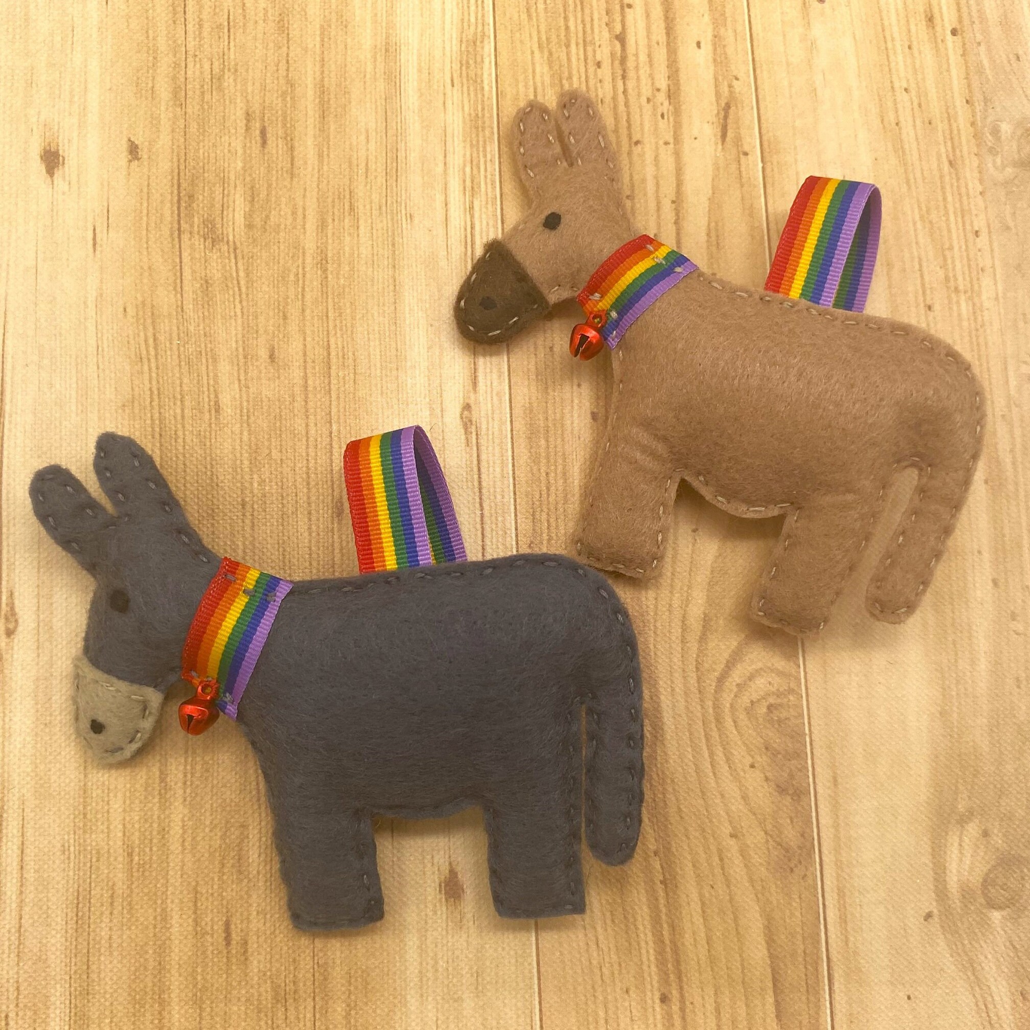 Rainbow Felt Donkey Decorations Tree Decoration Wildlife Etsy UK
