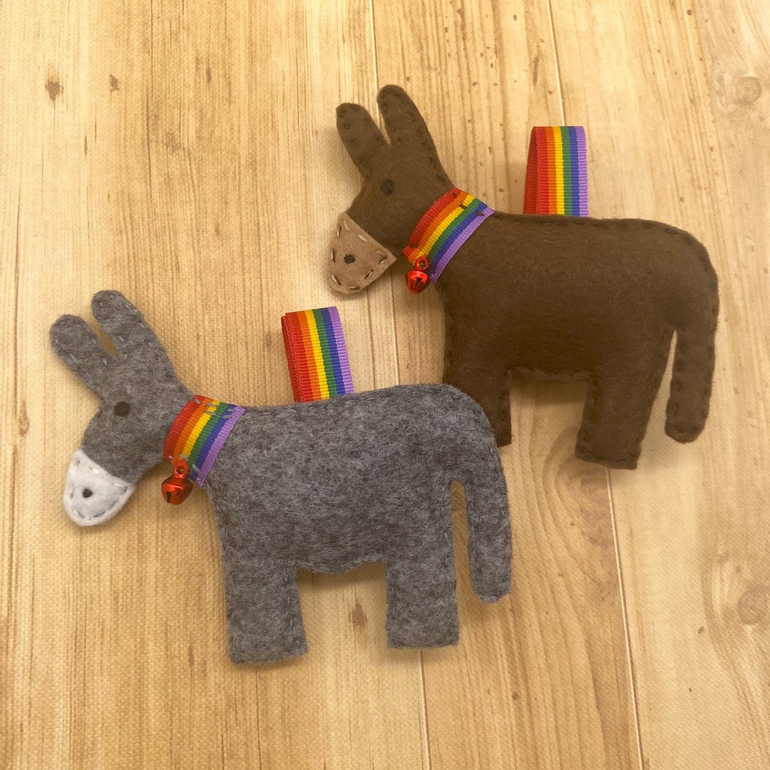 Rainbow Felt Donkey Decorations Tree Decoration Wildlife Etsy UK