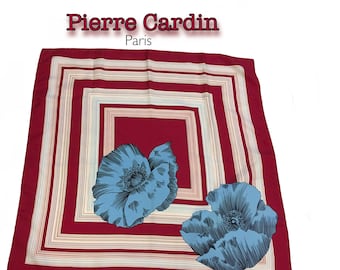 Pierre Cardin Silk Scarf, 1970’s Psychedelic, Power Flowers Fashion.