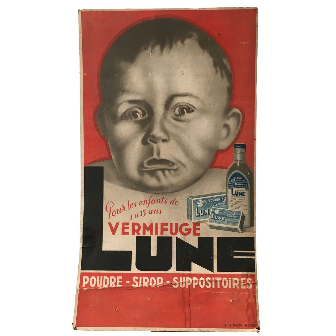 French Artdeco Baby Portrait Medicine Cardboard Advertising. Etsy
