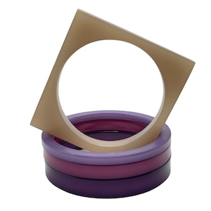 Vintage armbandsset, minimalistiska runda och fyrkantiga lila armband