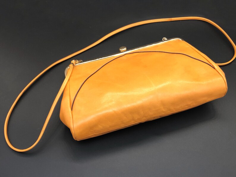 Yellow Mustard Yellow Trendy Pouch Bag Leather Preppy Etsy
