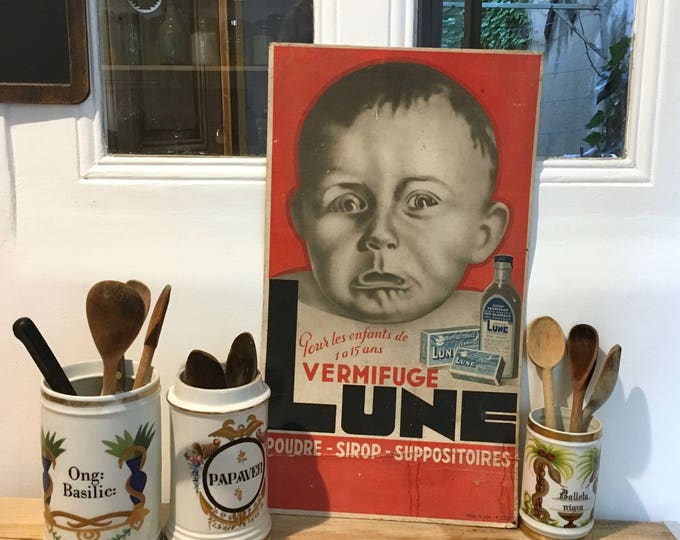French Artdeco Baby Portrait Medicine Cardboard Advertising. Etsy
