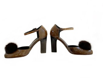 Escarpins Cuir SONIA RYKIEL Noirs - Bout Vernis, Pointure 36, Occasion Très Bon état